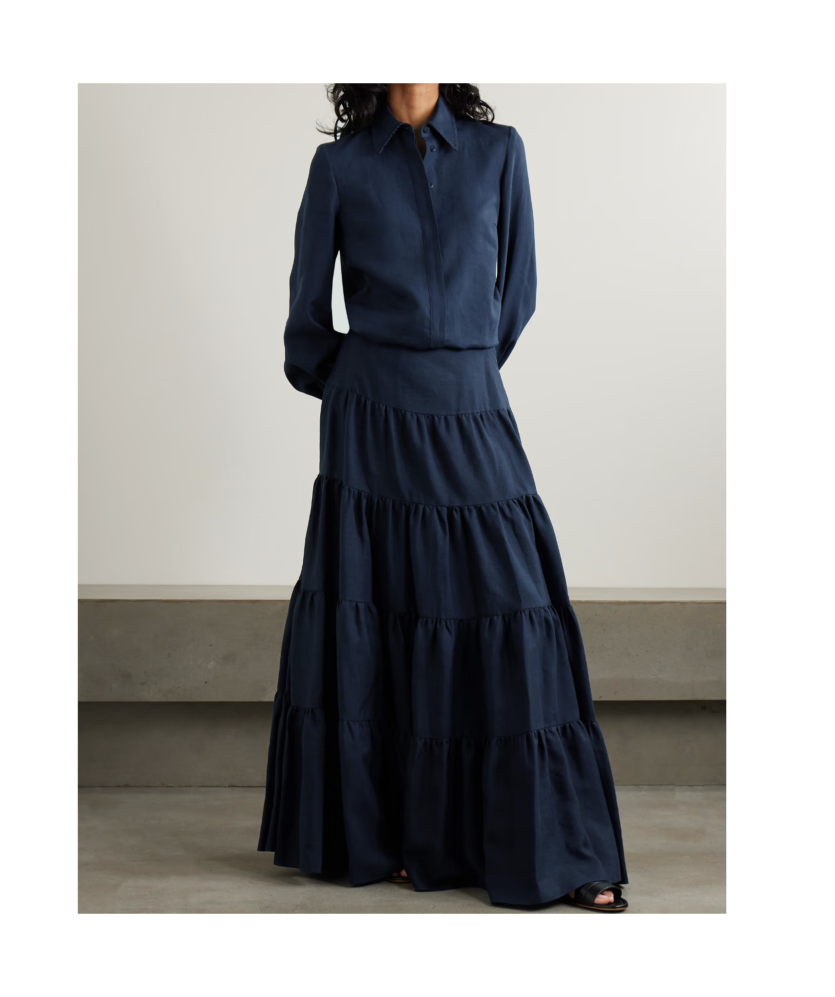 Gabriela Hearst Long Sleeve Shirt In Blue