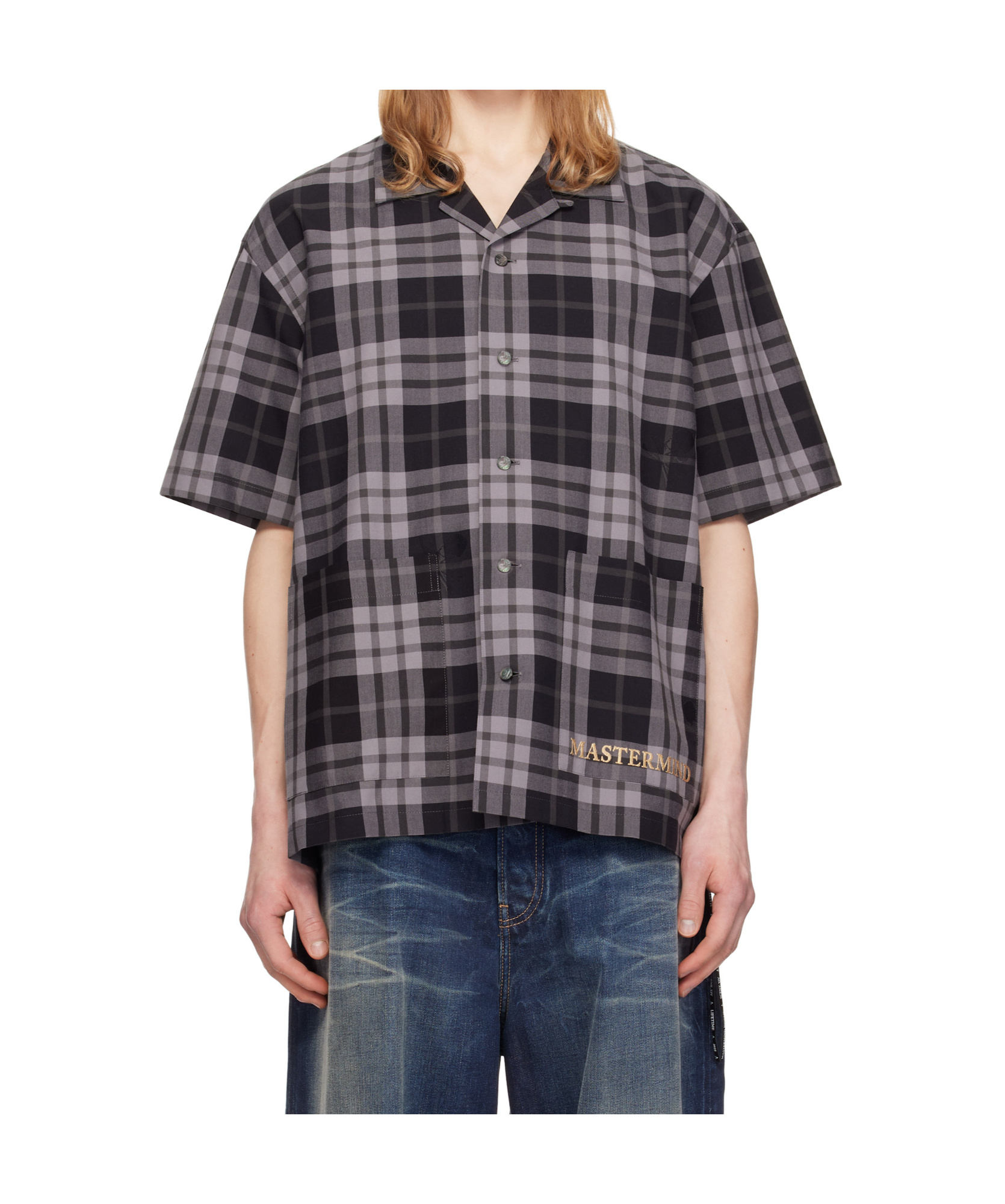 Mastermind Japan Plaid Shirt In Black