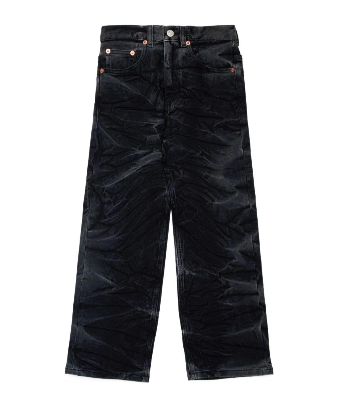 Mm6 Maison Margiela Faded-effect Cotton-blend Jeans In Black