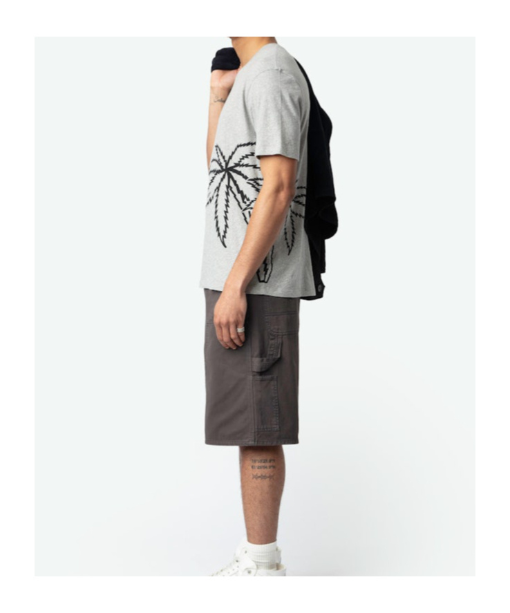 Zadig & Voltaire T-shirt Aus Bio-baumwolle Mit Grafischem Print In Gray