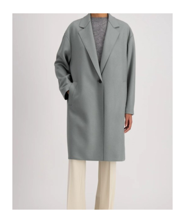 Harris Wharf London Long-sleeved Wool Cashmere Coat In Gray