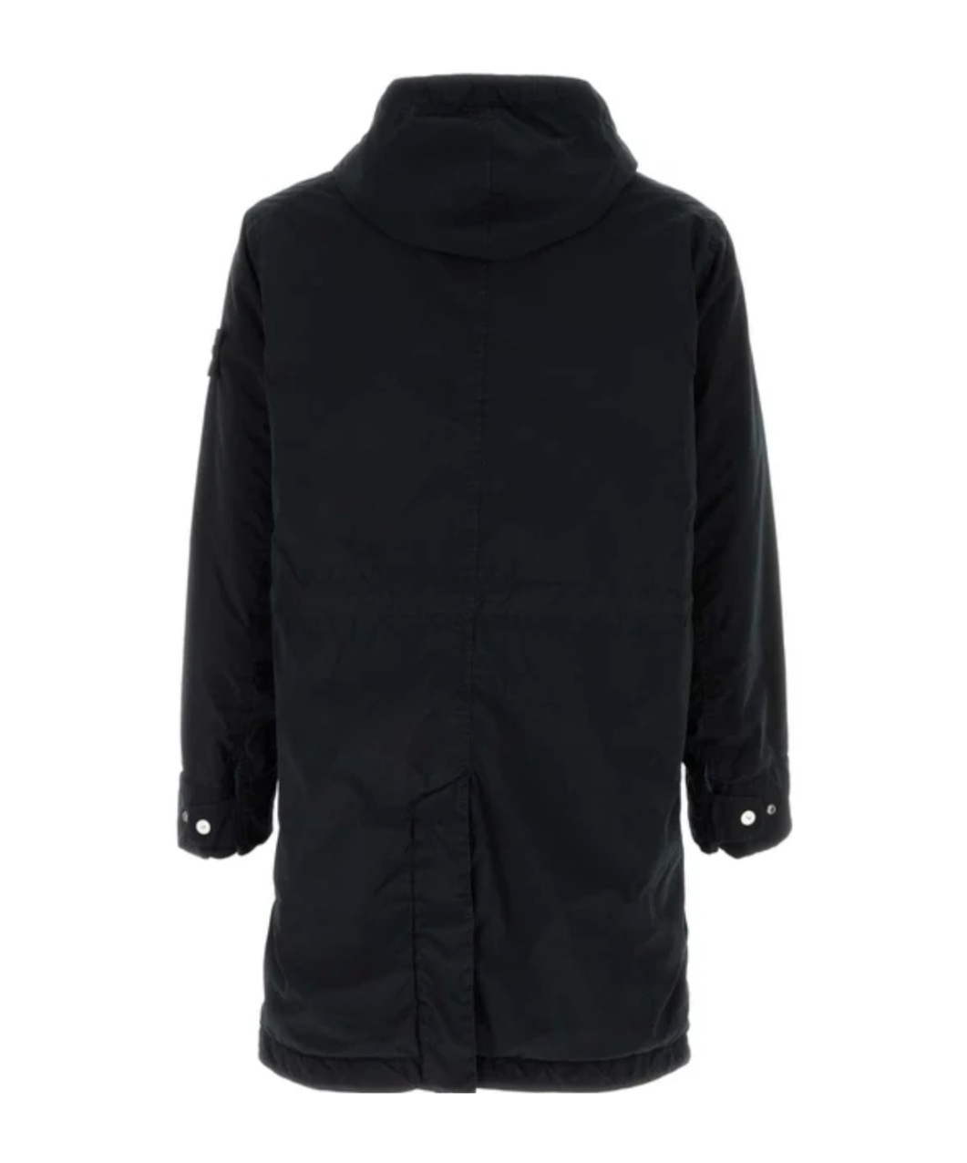 Stone Island Long-sleeved Hooded Cotton Jacket In Blue