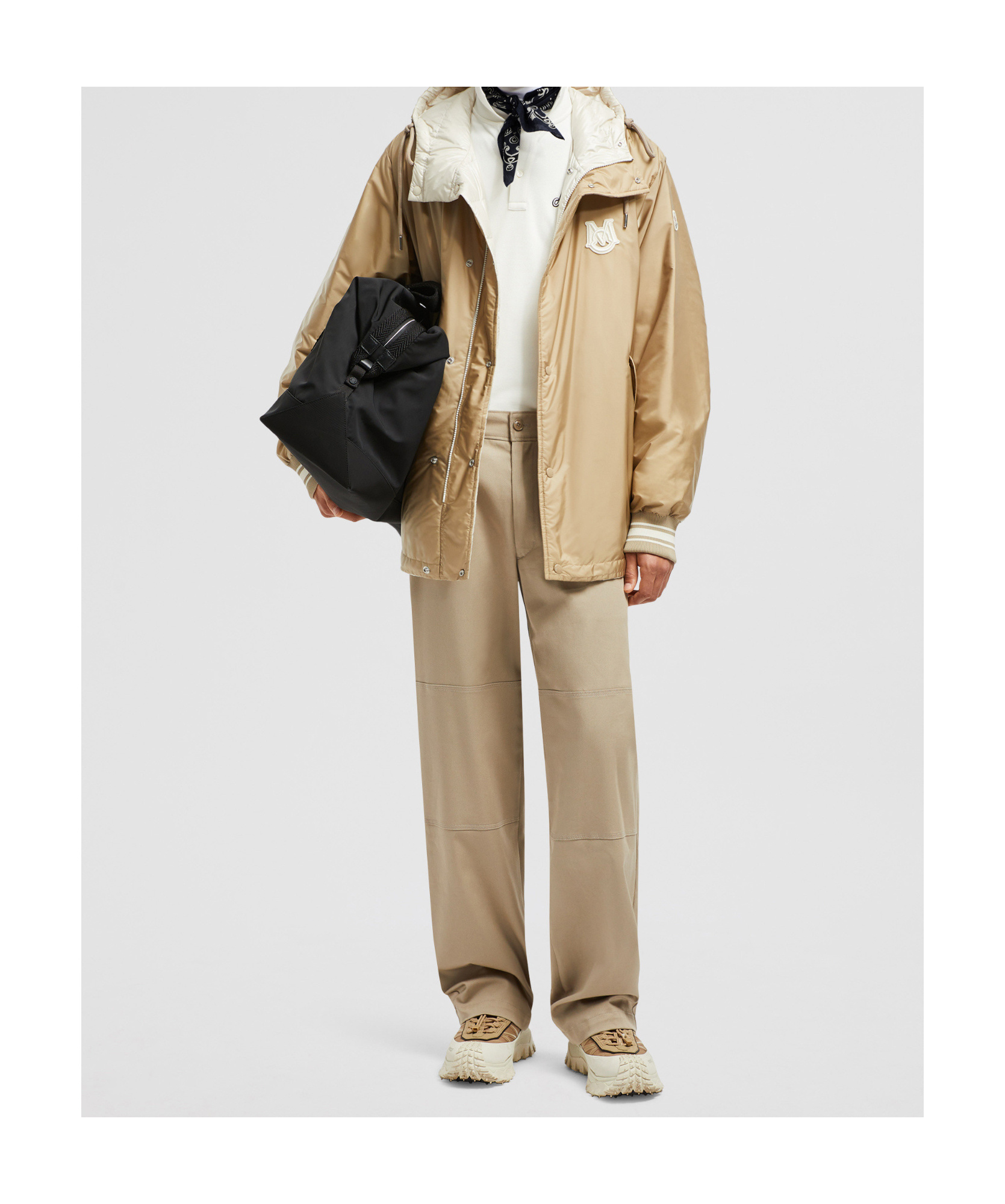 Moncler Pantalon En Gabardine De Coton In Nude