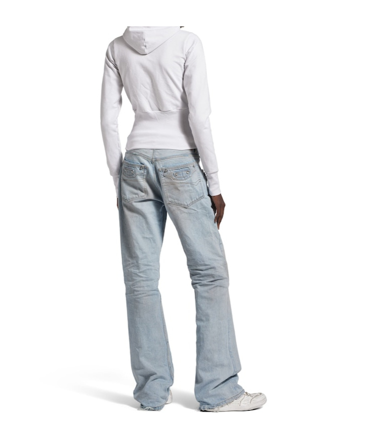 Balenciaga Women's City Straight Pants In Light Blue In Blue