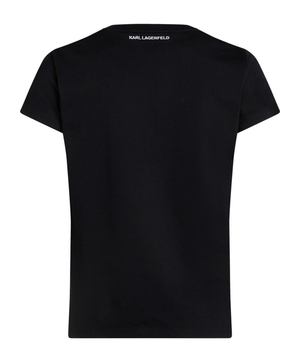 Karl Lagerfeld Organic Cotton Graphic T-shirt In Black