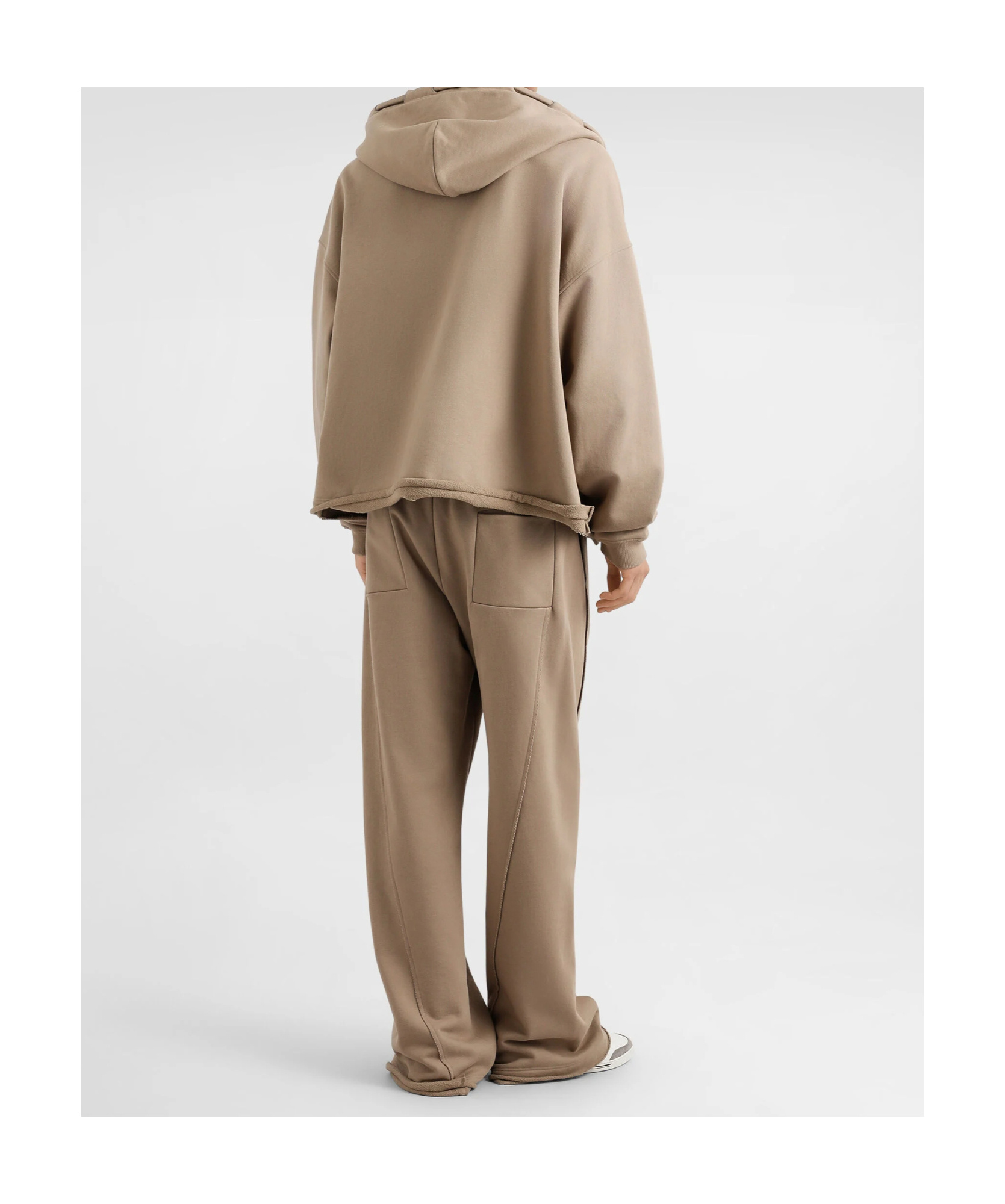 Dolce & Gabbana Drawstring Frayed-edge Track Pants In Brown