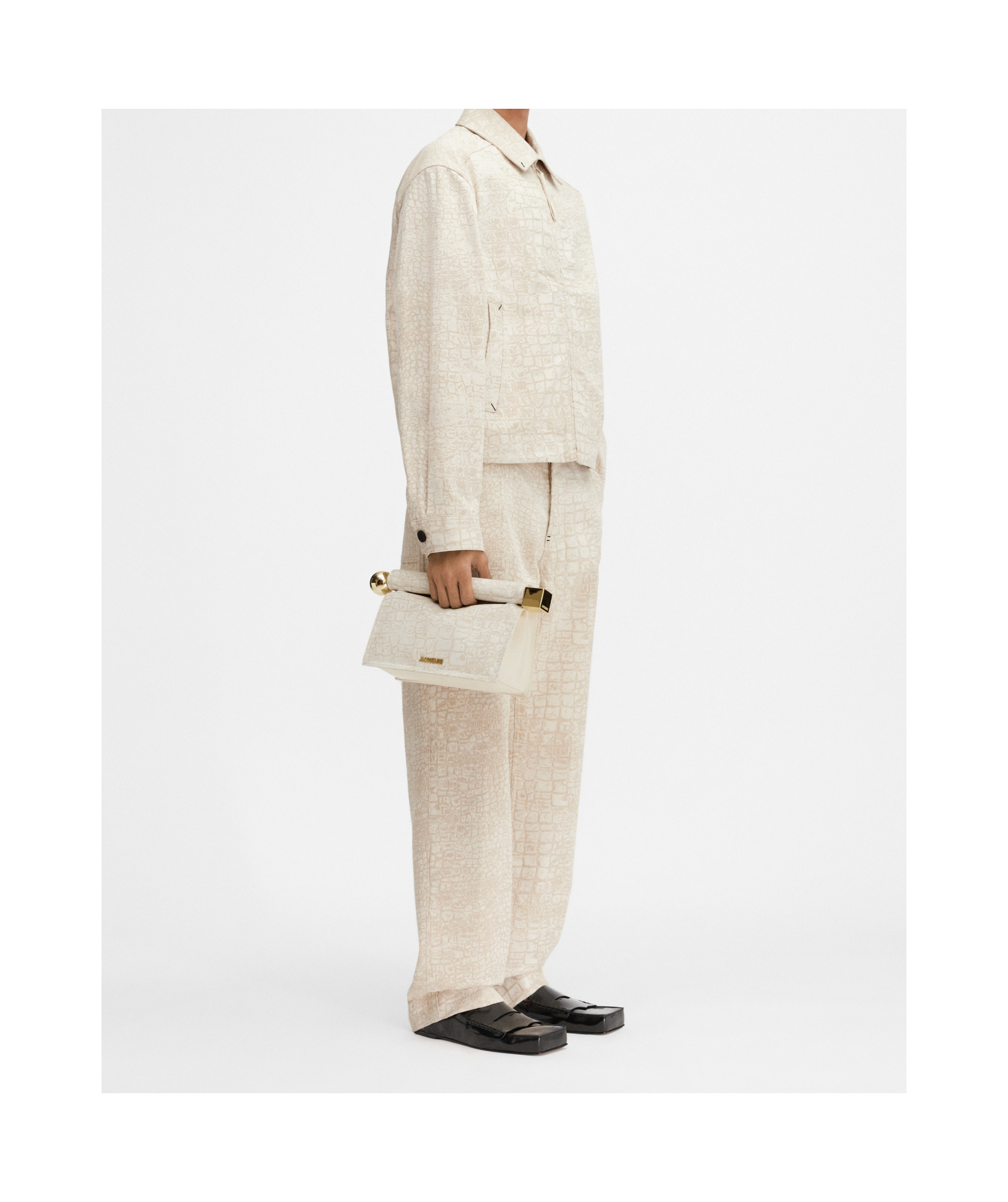 Jacquemus Long-sleeved Denim Jacket In Nude