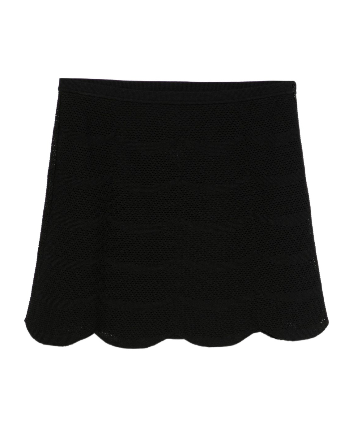 Tom Ford Elegant Mini Skirt With Scalloped Hem And Elastic Waistband In Black