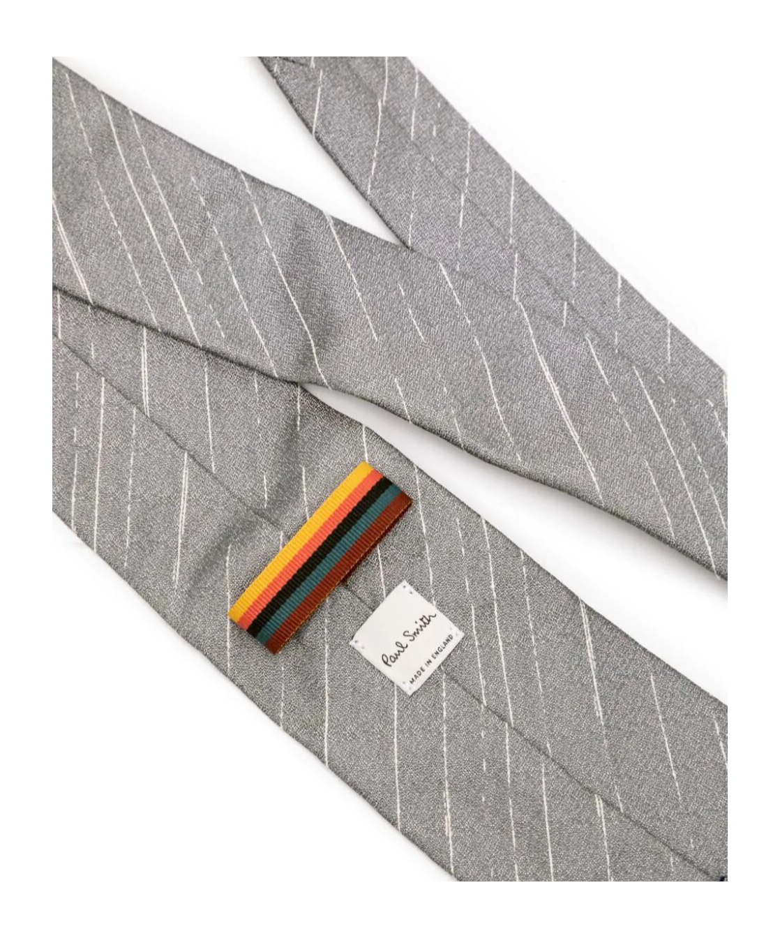 Paul Smith Grey Metallic Textured-stripe Silk Tie In Gray