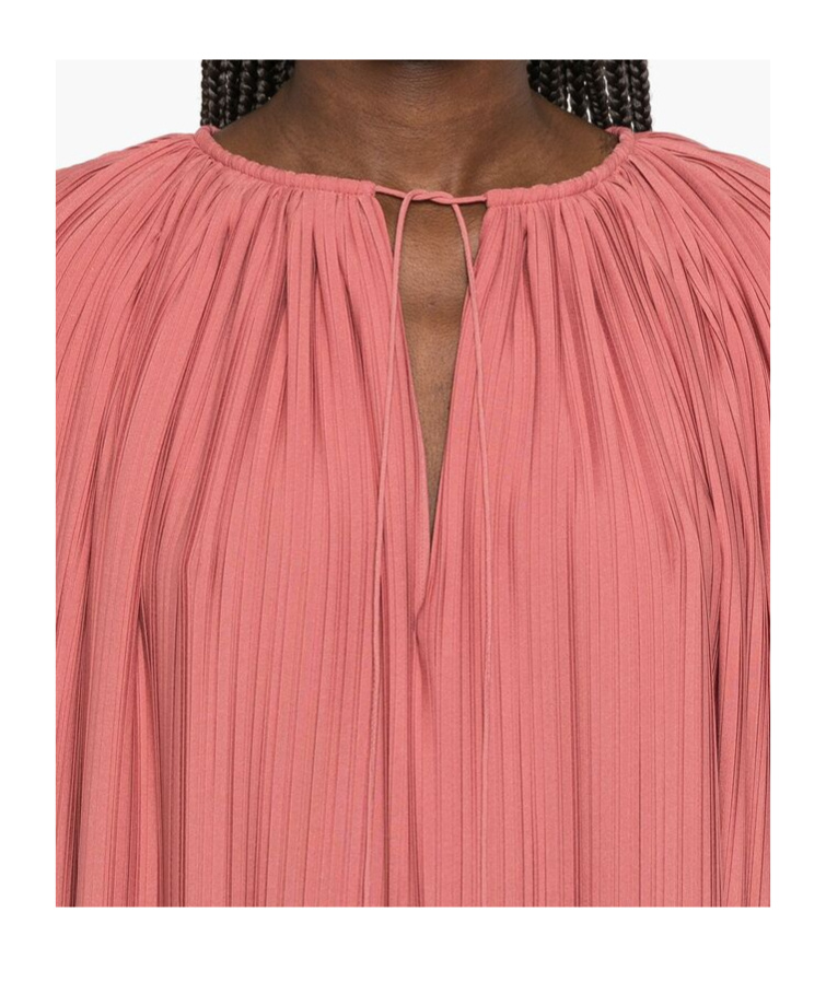 Lanvin Pleated Dress In Red