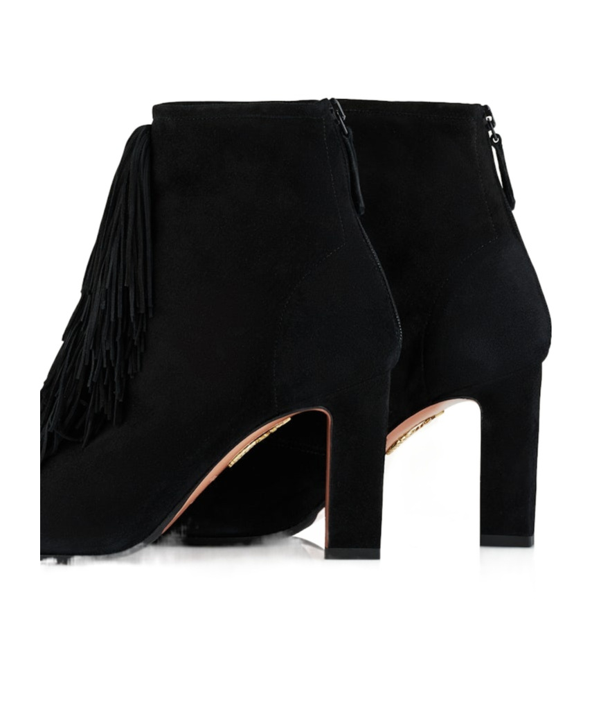 Aquazzura Gytane Tassel Ankle Boots In Black