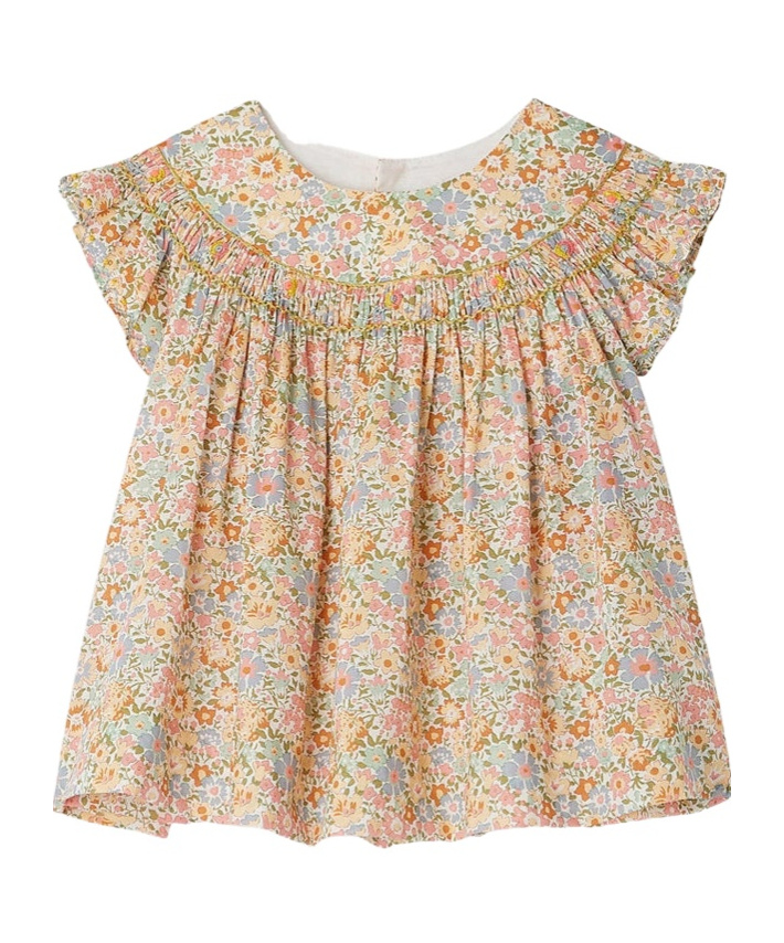 Bonpoint Pleated Shirt In Nude