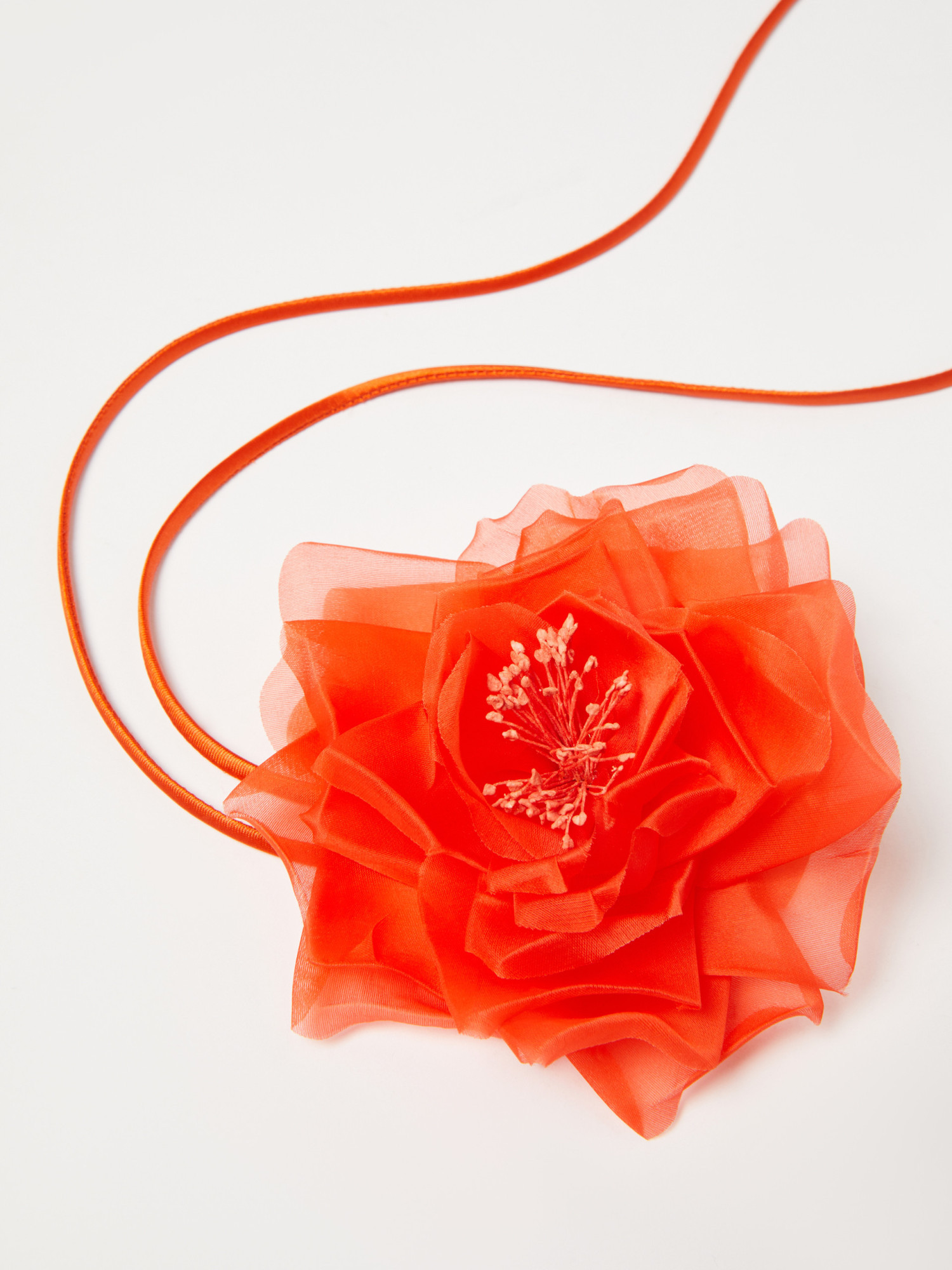 Max Mara Silk Flower Brooch In Red