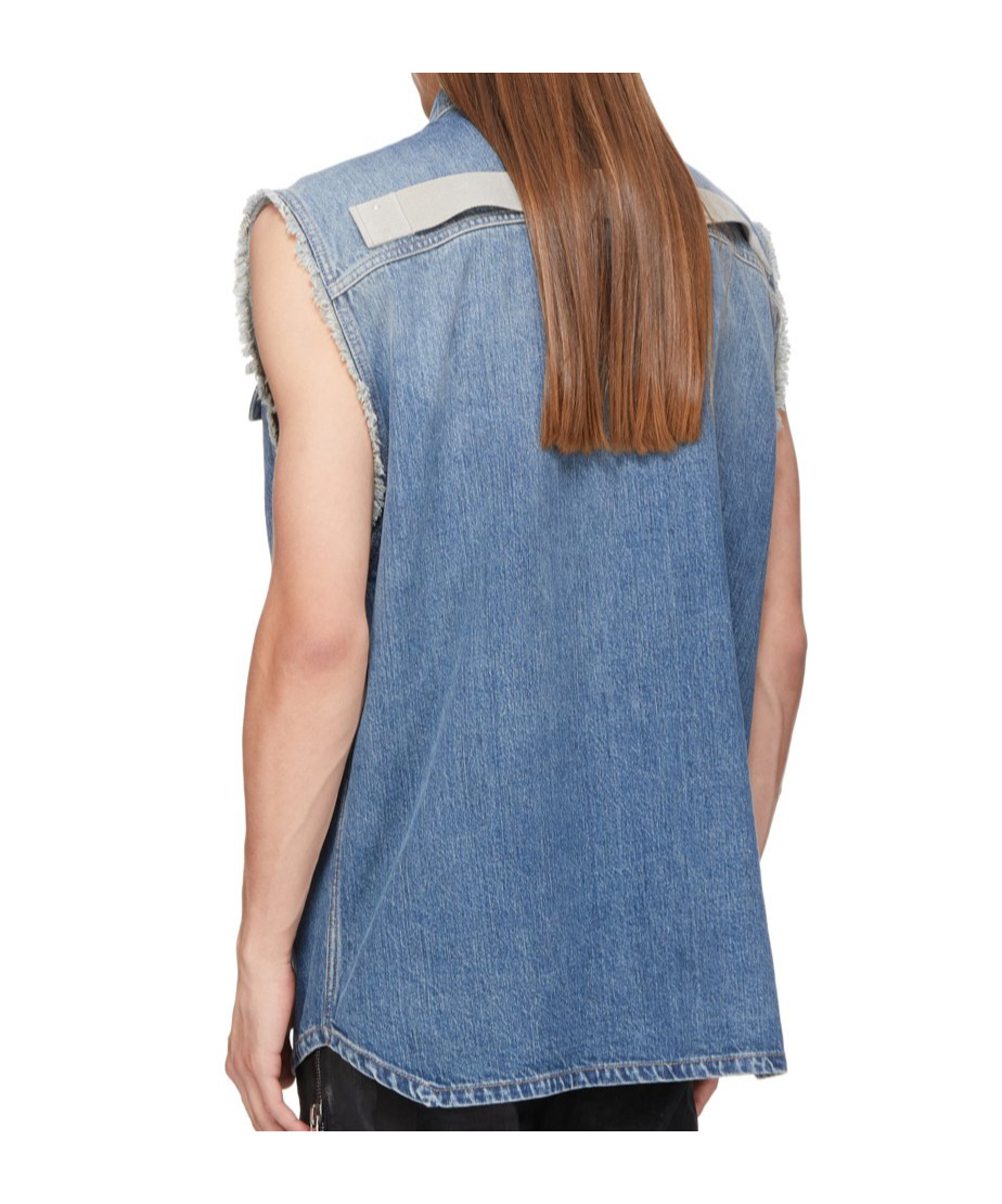 Shop Rick Owens Drkshdw Sl Tommy Jumbo Gilet In Blue