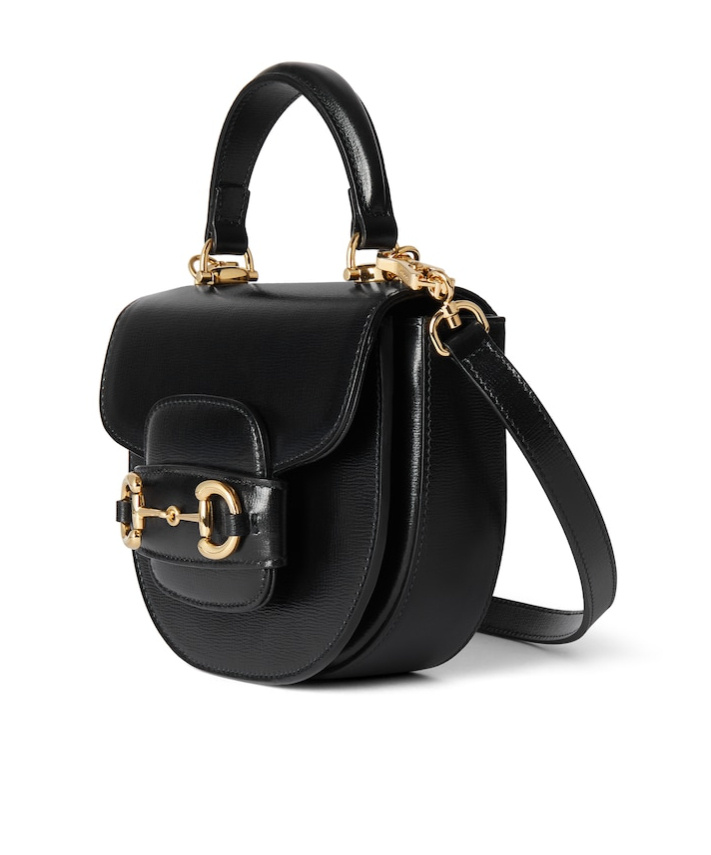 Gucci Elegant Mini Horsebit Handbag 18x15x6.5 Cm In Black