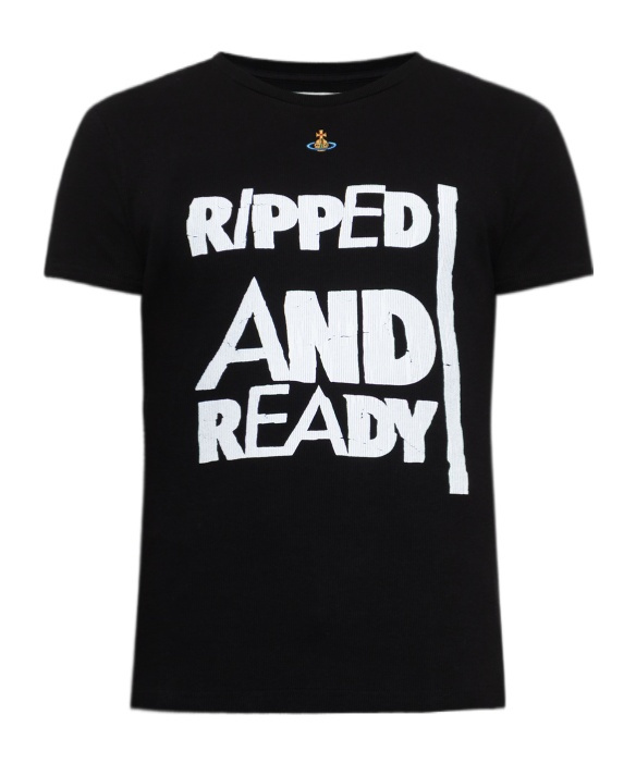 Vivienne Westwood Ripped And Ready Peru T-shirt Organic Rib Jersey Black M Unisex In Black