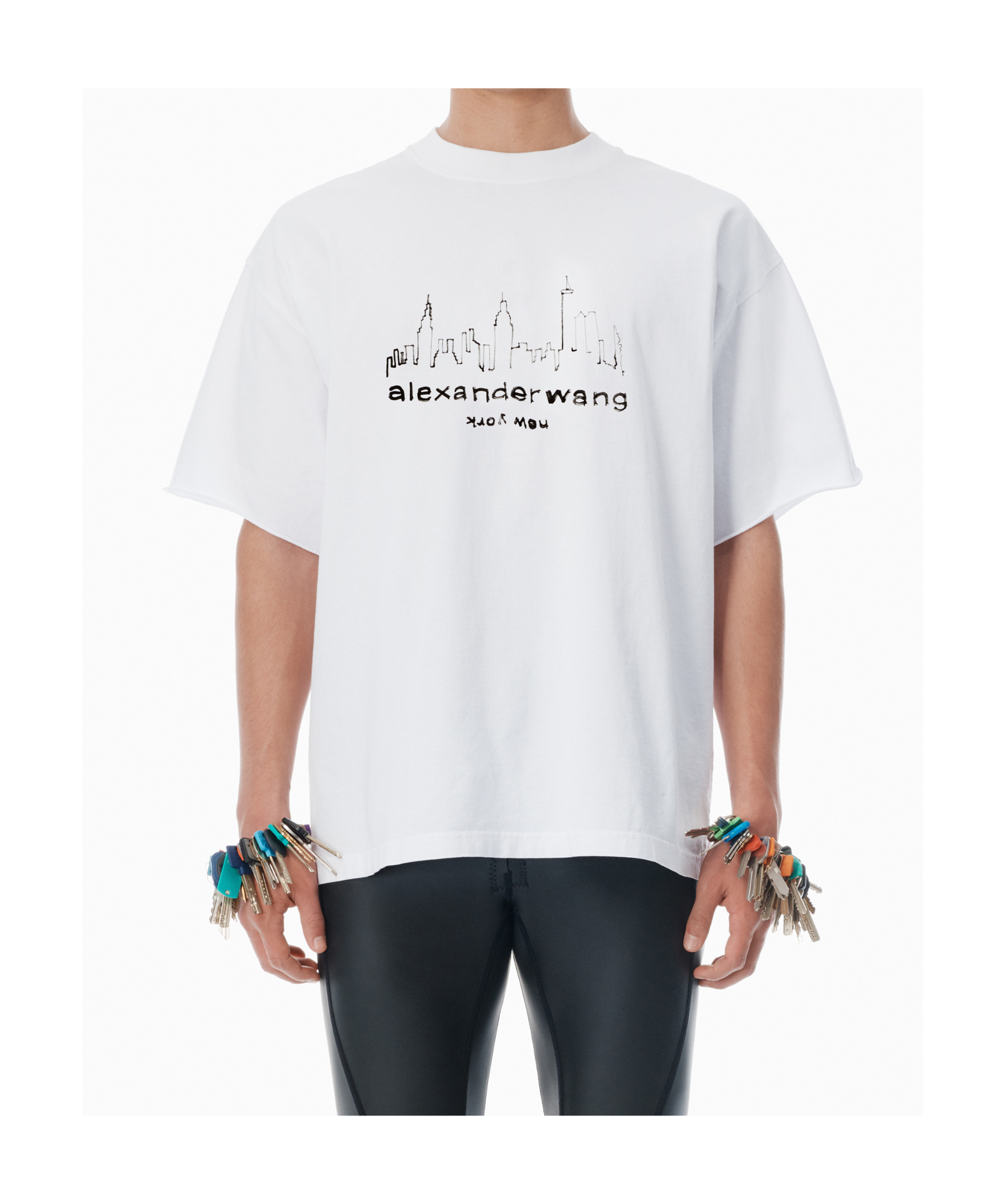 Alexander Wang White Cotton Oversized Logo T-shirt In White