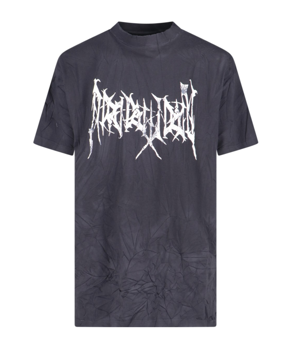 Balenciaga Black Metal Logo Oversized T-shirt In Black