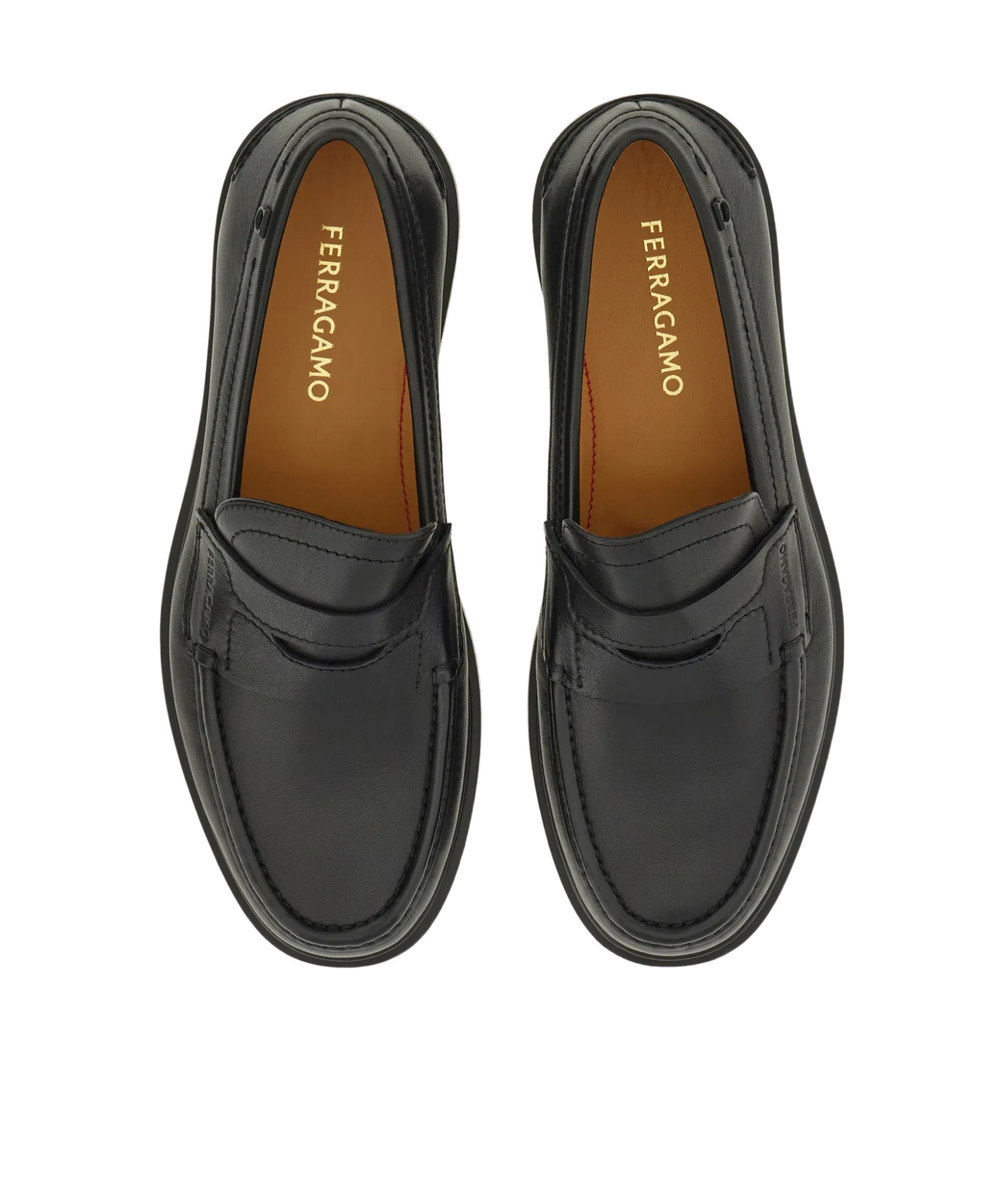 Ferragamo Round Toe Business Casual Shoes In Black