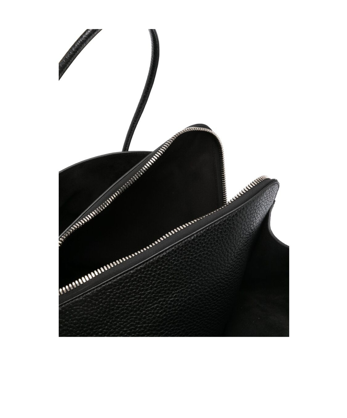 Attico Black Calf Leather Bos Taurus Shoulder Bag In Black