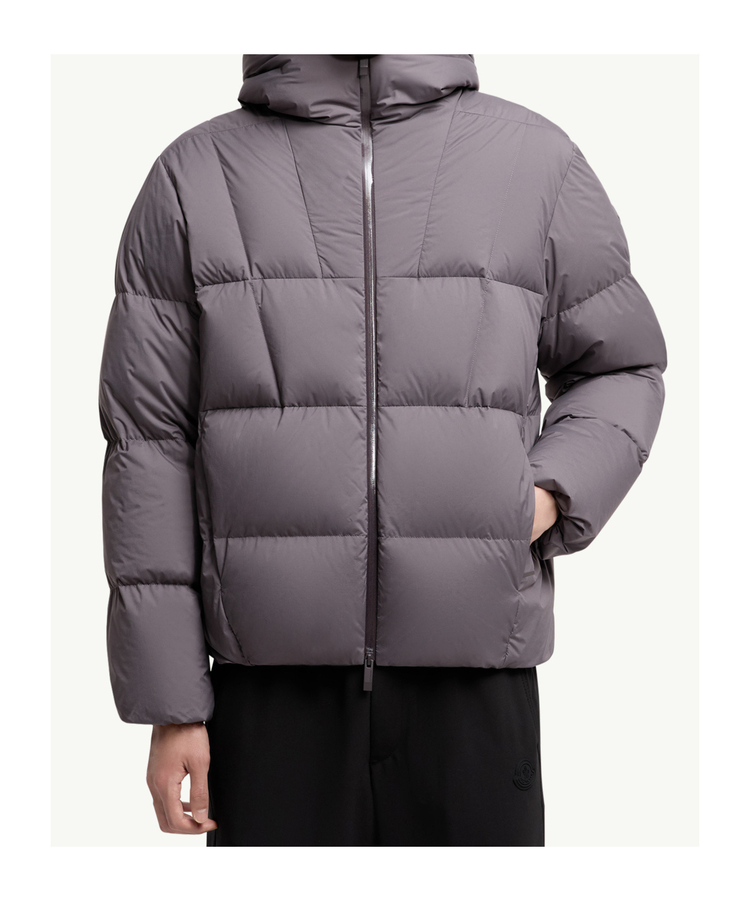 Moncler Couyere Short Down Jacket With Hood In Gray