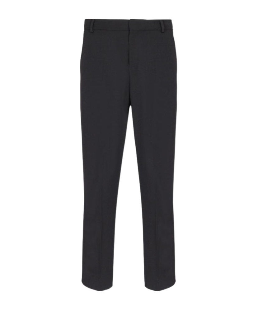 Balmain Straight-leg Casual Pants With Belt Loops In Black