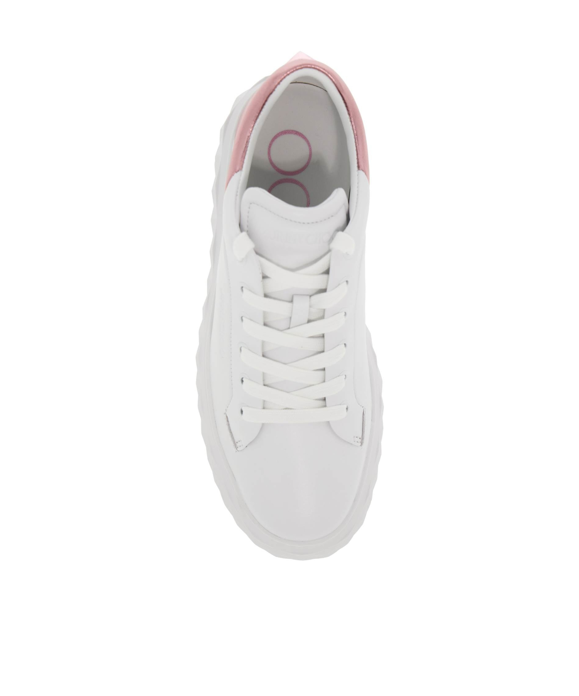 Shop Jimmy Choo Diamond Maxi Metallic-effect Sneakers In Pink