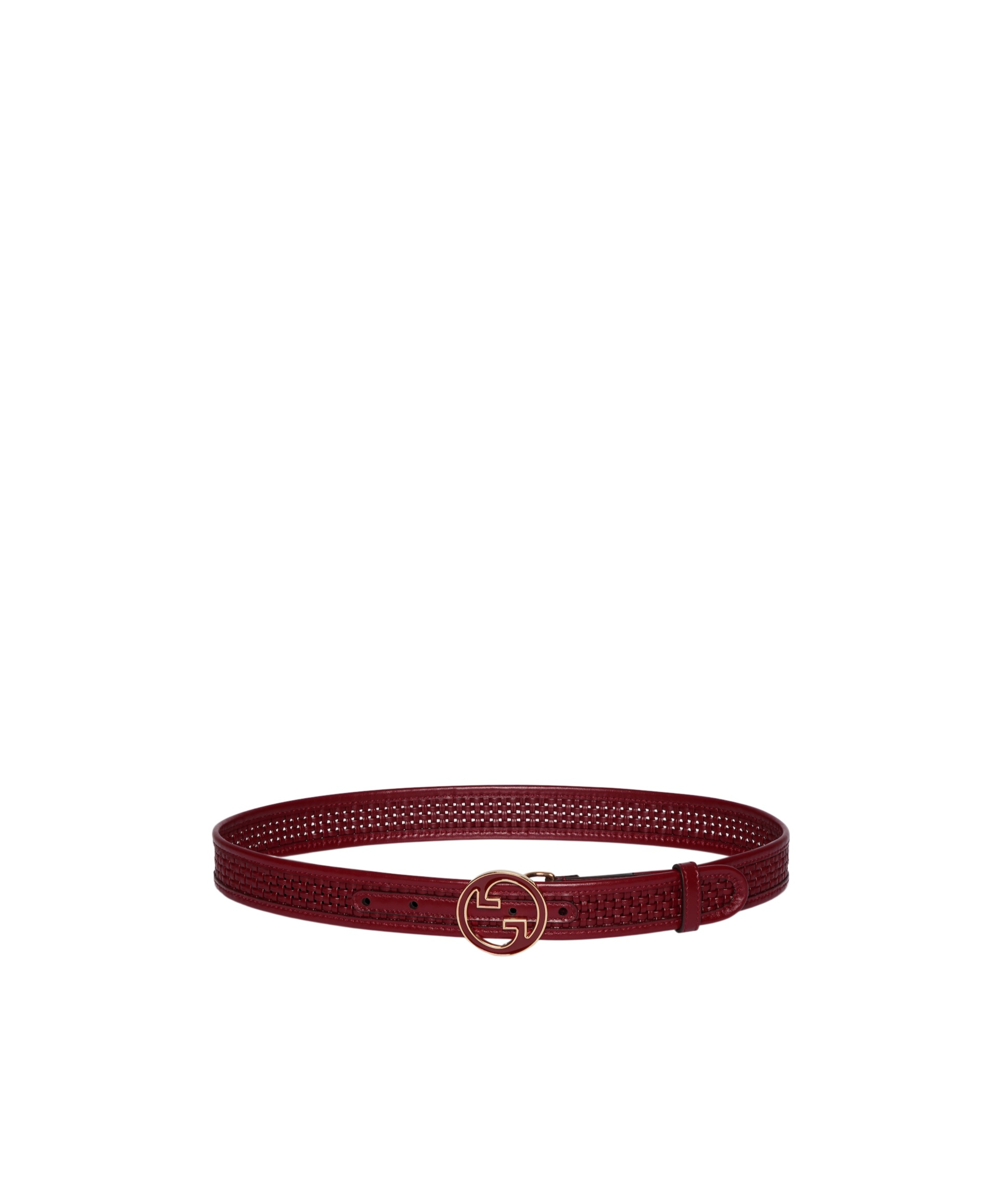 Gucci Blondie Wide Belt In Burgundy