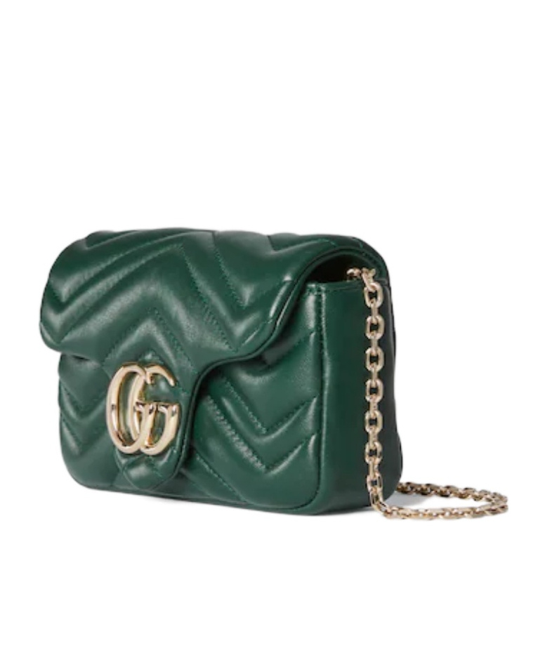 Gucci Gg Marmont Mini Shoulder Bag In Green