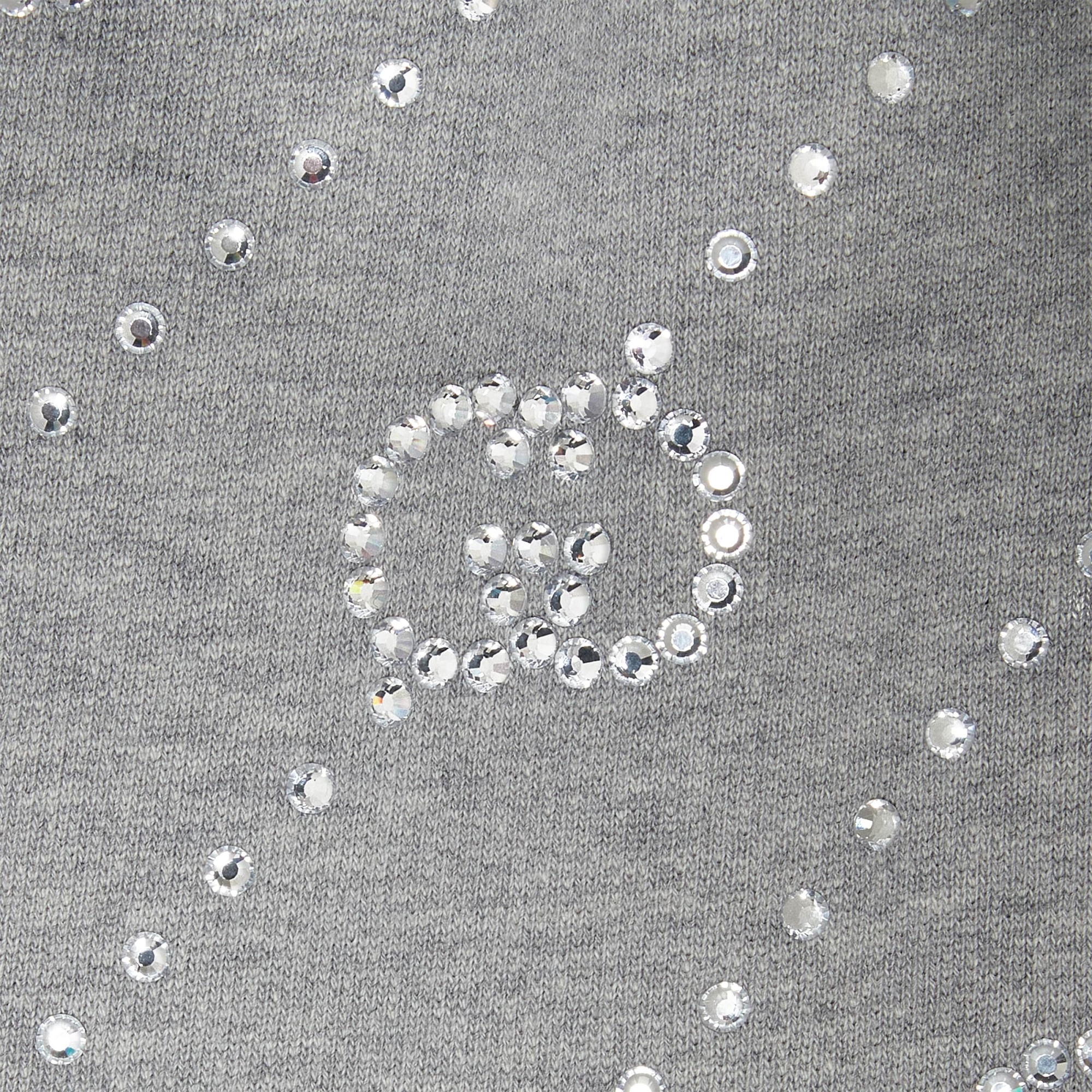 Gucci Crystal-embellished Interlocking G-logo Miniskirt In Gray