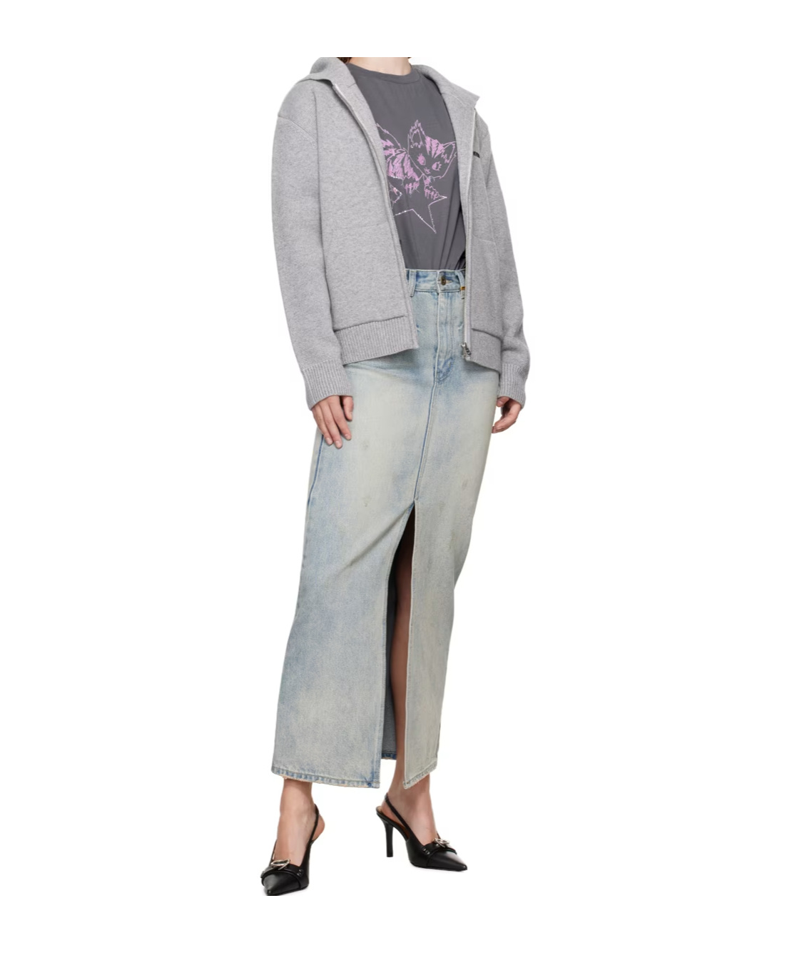 We11 Done Embroidery Logo Hooded Hooded Hoodie In Gray