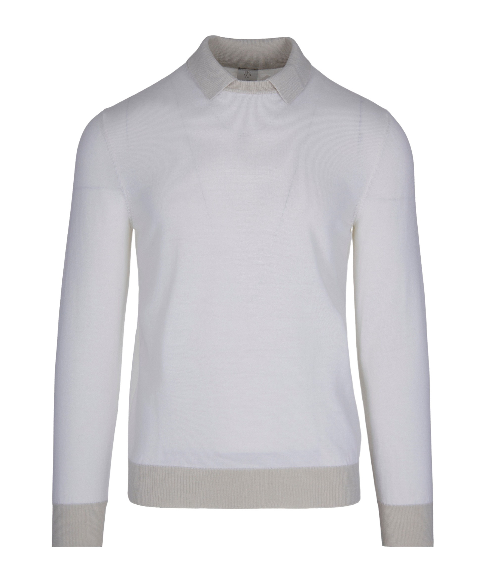 Eleventy Maglia In Lana Vergine Ivory In Multi
