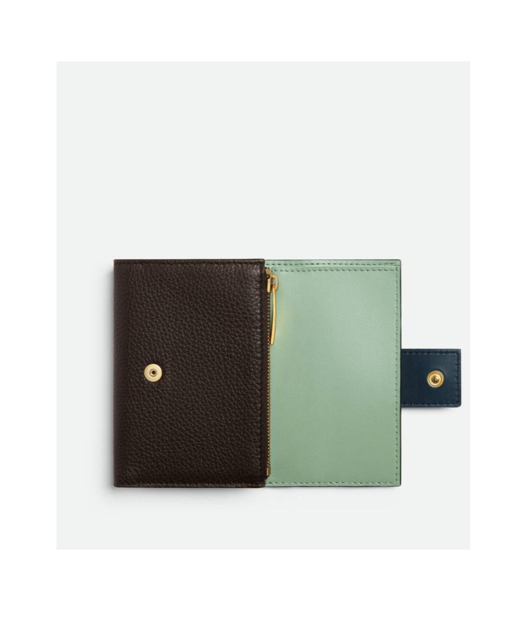 Bottega Veneta Tag Tri-fold Zip Wallet In Black