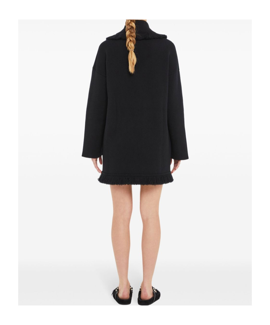Alanui Fringed-edge Cashmere-blend Cardigan In Black