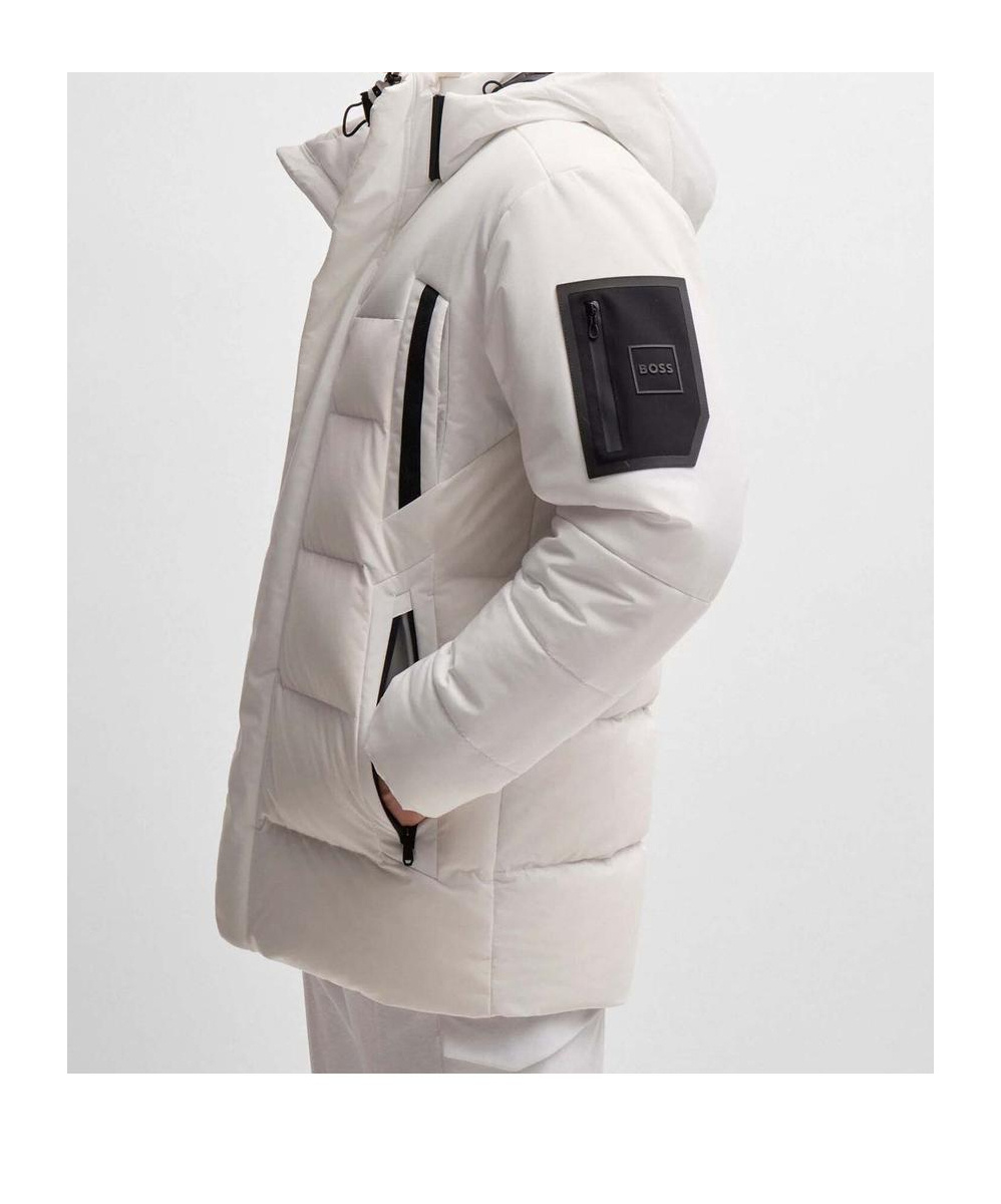 Hugo Boss Long Sleeve Down Jacket In White