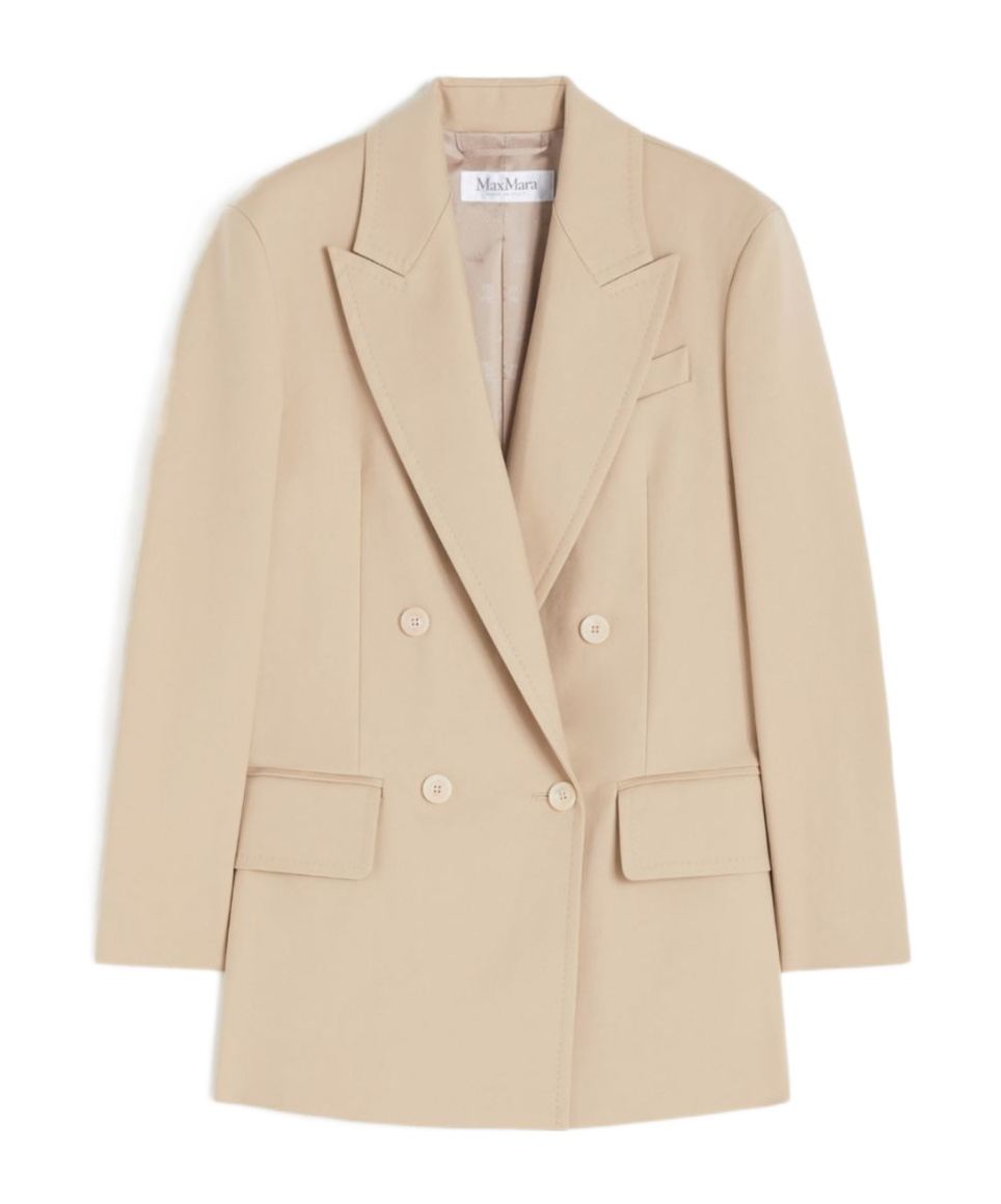 Max Mara Olimpia Jacket In Stretch Canvas In Neutral