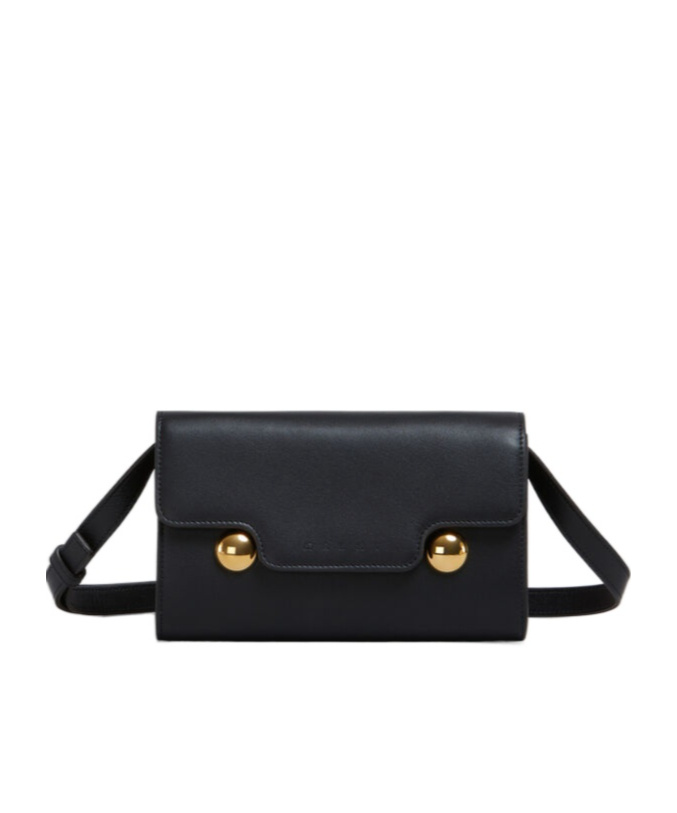 Marni Trunkaroo Flap Pochette Crossbody Bag In Black