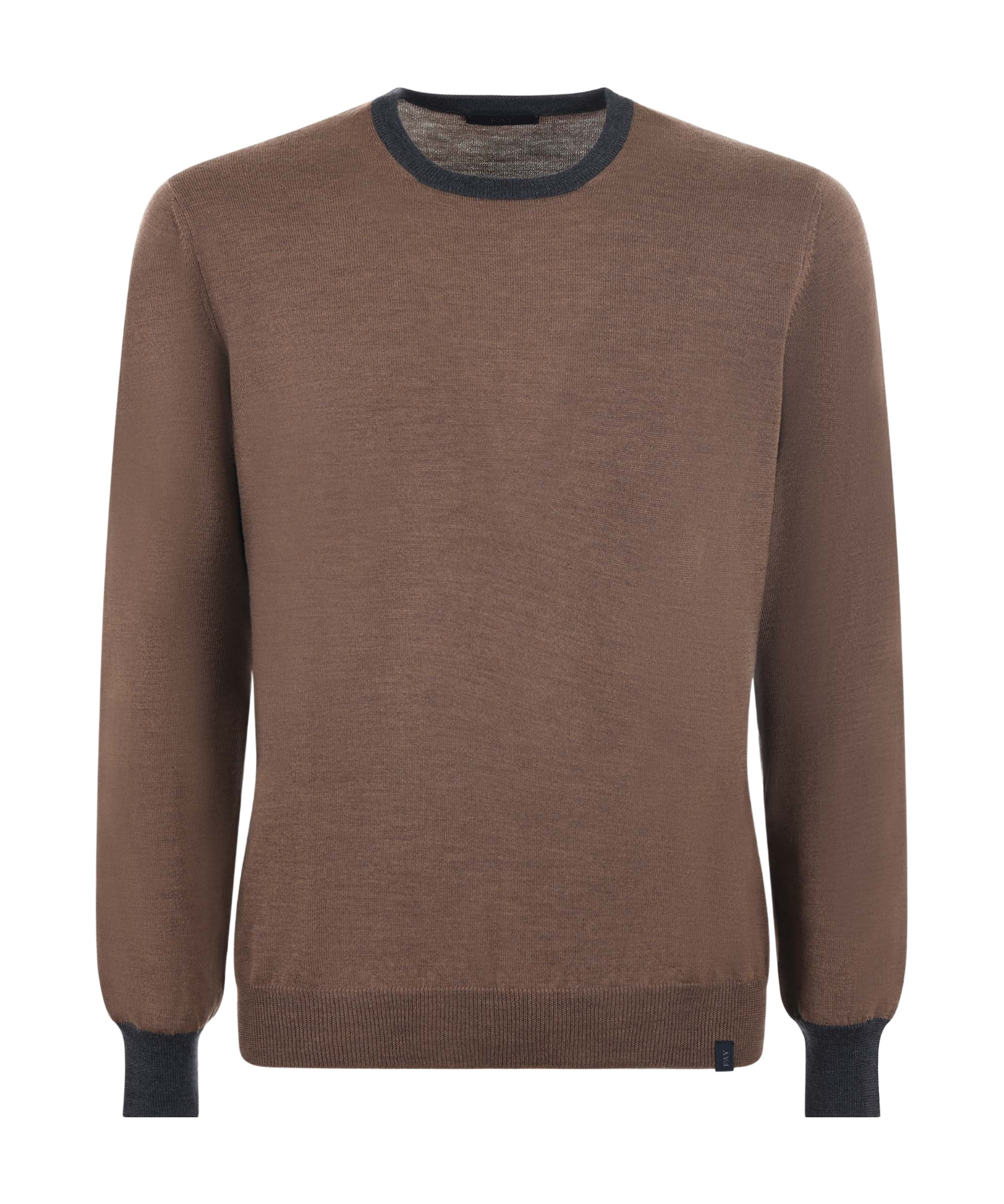 Fay Round Neck Sweater In Brown