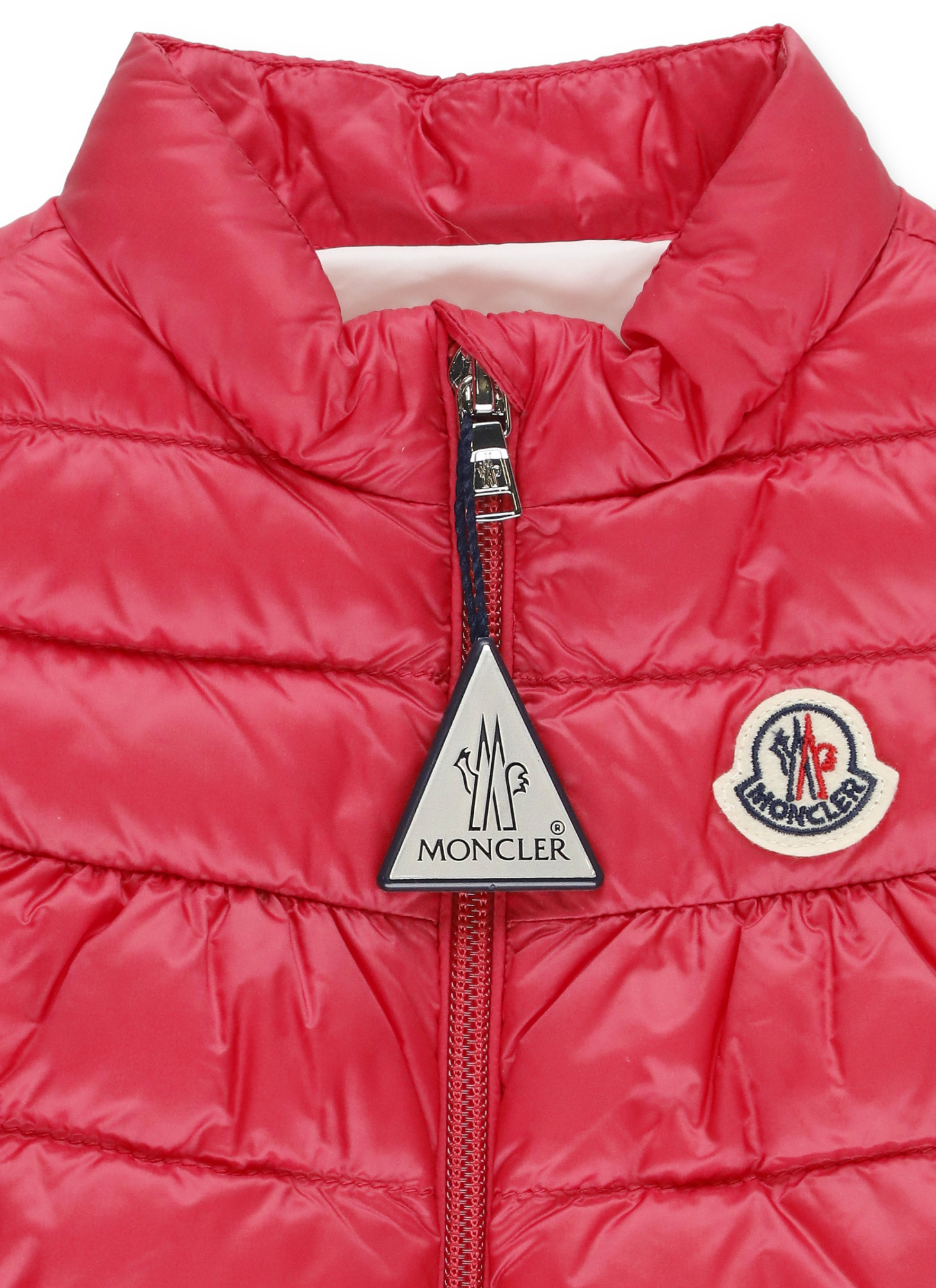 Moncler High-necked Sleeveless Vest In Red