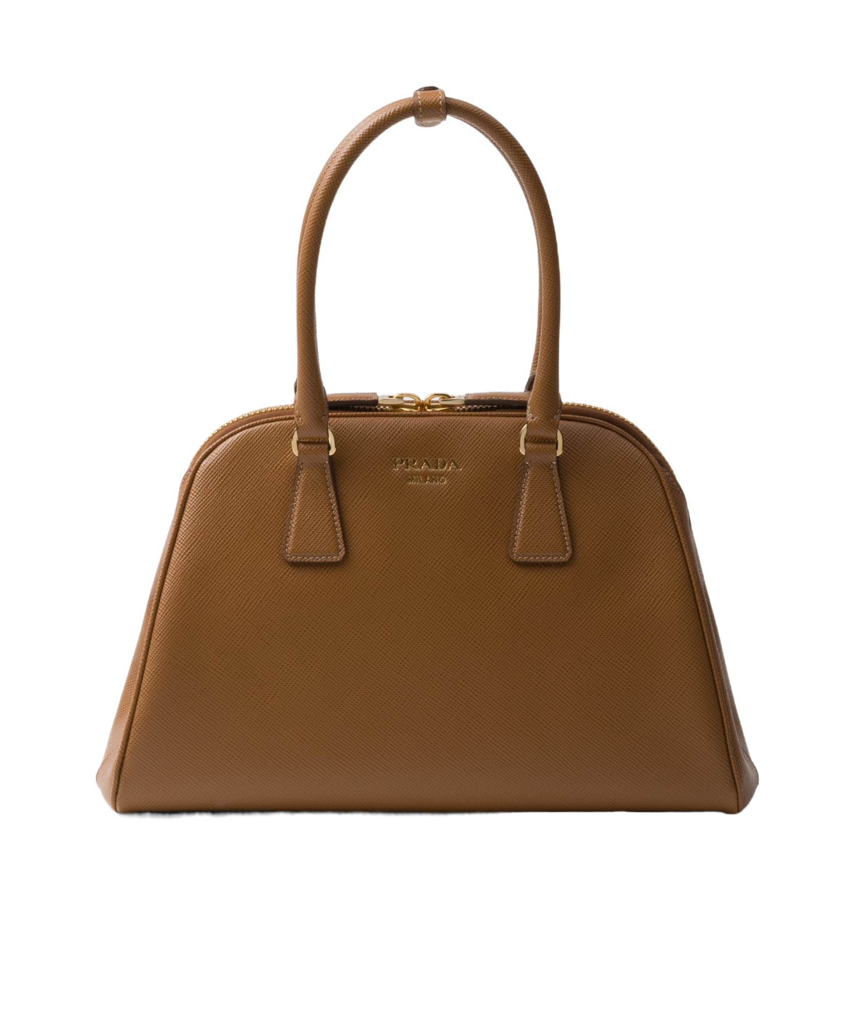 Prada Medium Tasche Aus Saffiano-leder In Brown