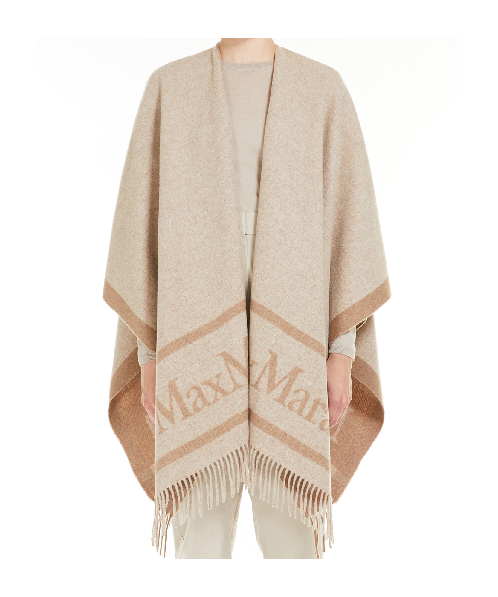 Max Mara Jacquard Wool Poncho