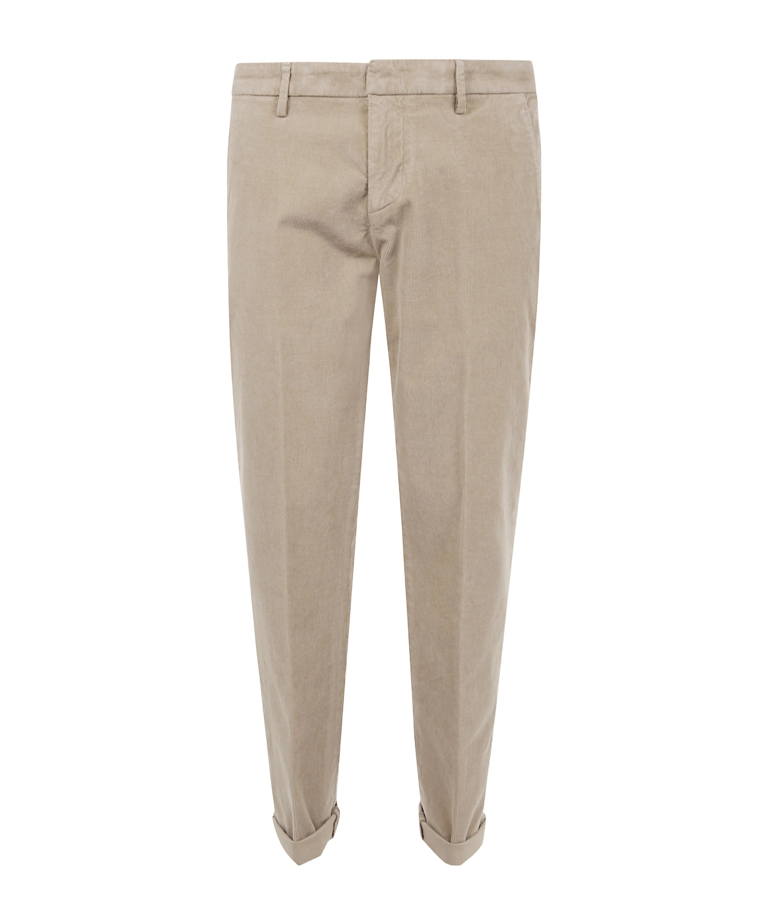 Dondup Cuffed Trousers With Belt Loops And Pockets In Brown
