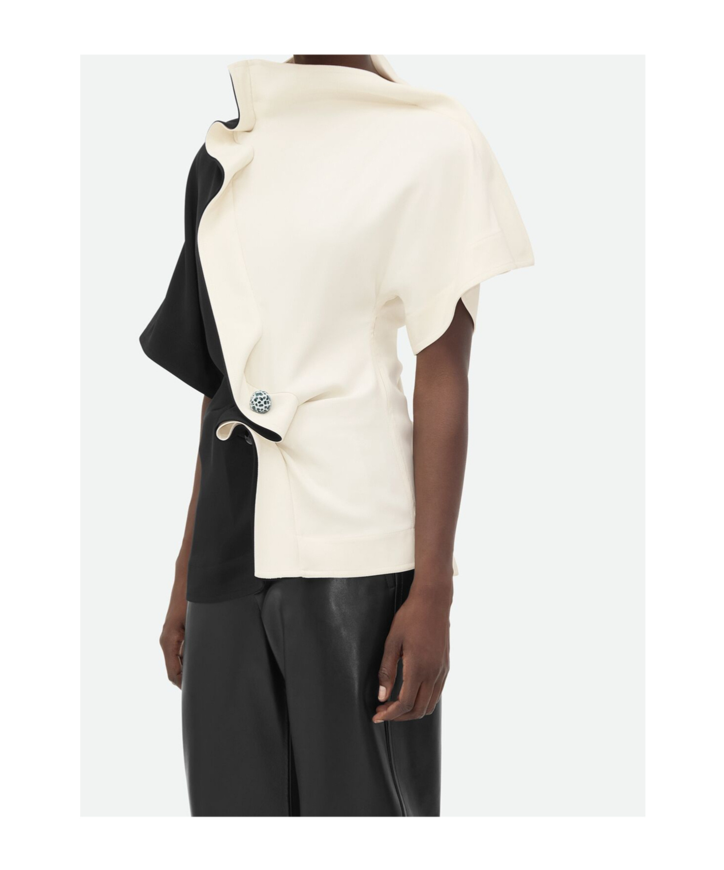 Bottega Veneta Fluid Viscose Piercing Top In Black