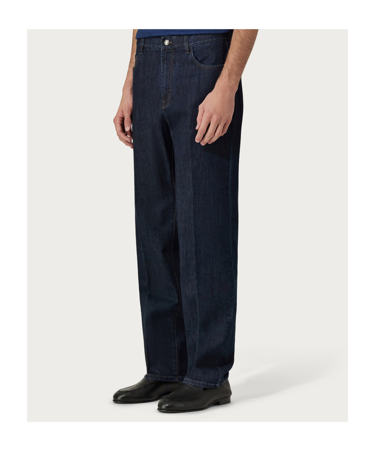 Canali Jeans With Belt Loops In Blue