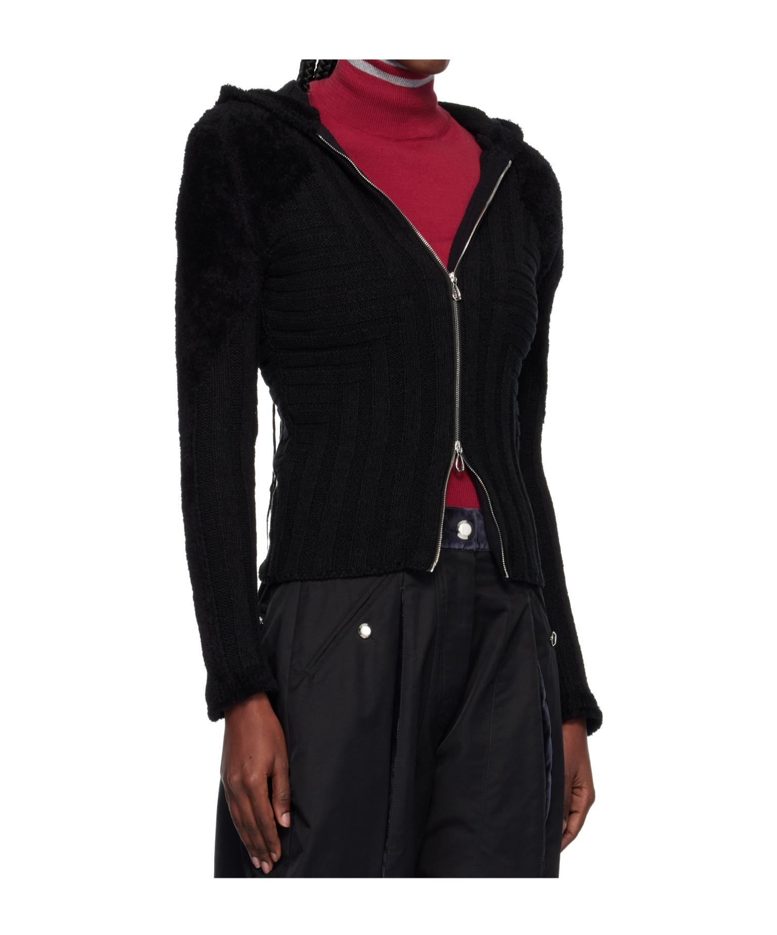 Kiko Kostadinov Zipper Sweater In Black