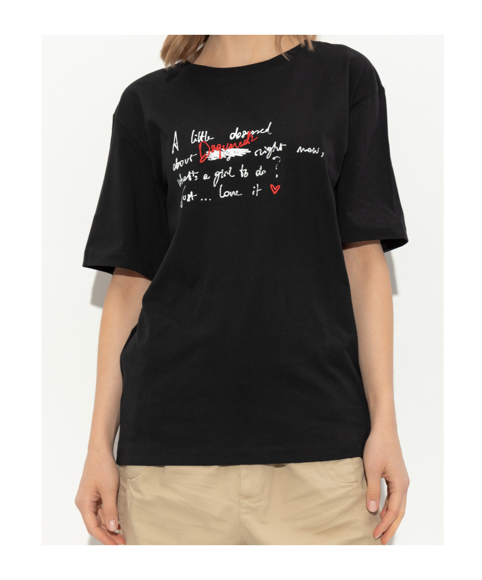 Dsquared2 Logo-embroidered T-shirt In Black