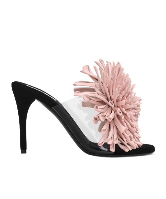 Alaïa Leather-trimmed Pvc And Velvet Sandals In Pink