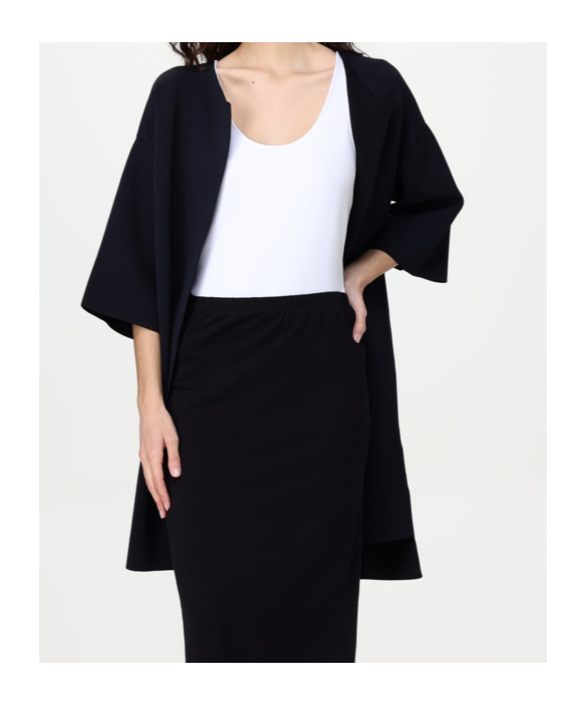 Liviana Conti Short-sleeved Knitted Cardigan In Black