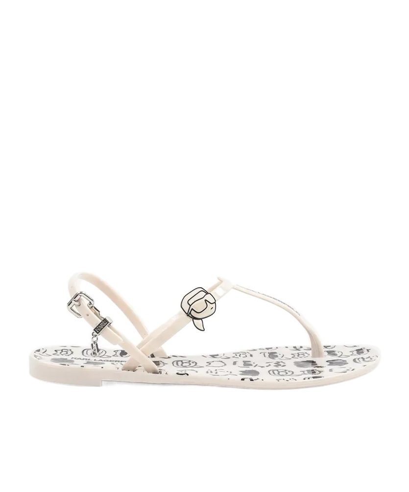 KARL LAGERFELD GRAFFITI FLAT SANDALS