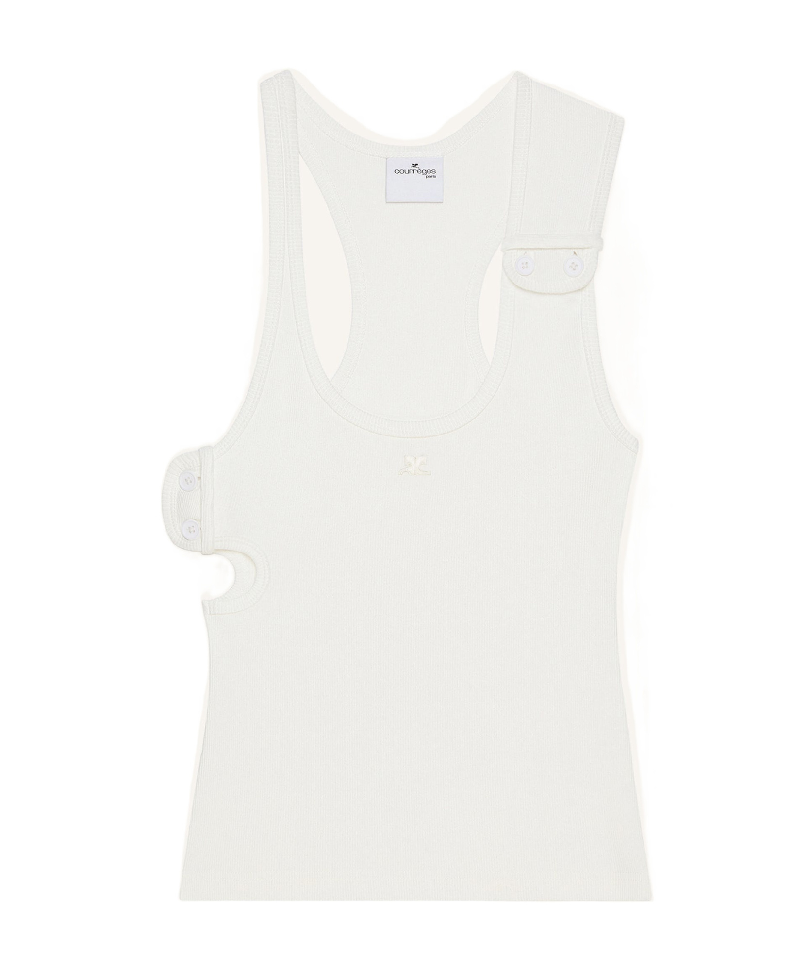 Courrèges Double Bucket Tank Top In White